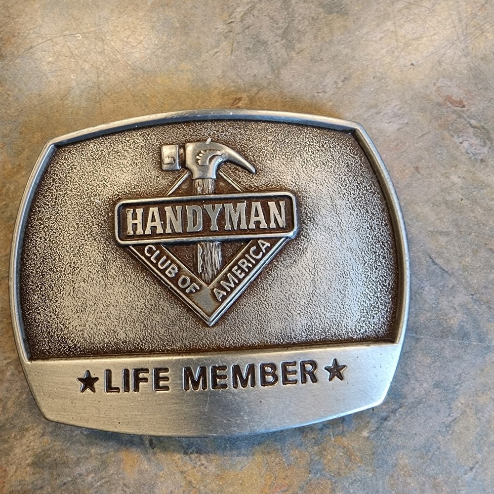 1996 Belt Buckle Handyman Club Of America Life Member Hammer Vintage